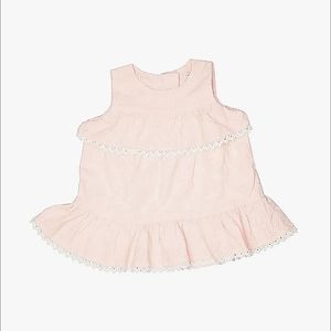 Catherine Malandrino Dress Baby Girl Pink Size 18 Months Ruffle Sleeveless EUC